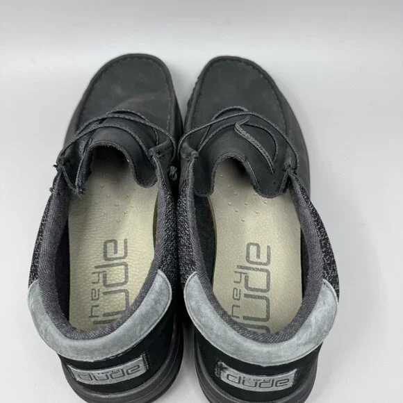 Hey Dude Paul Craft Leather Black Casual Comfort Men Shoes US Size 13 - Picture 7 of 9